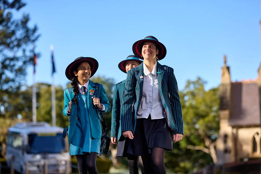 KRB students together outdoors in school uniform